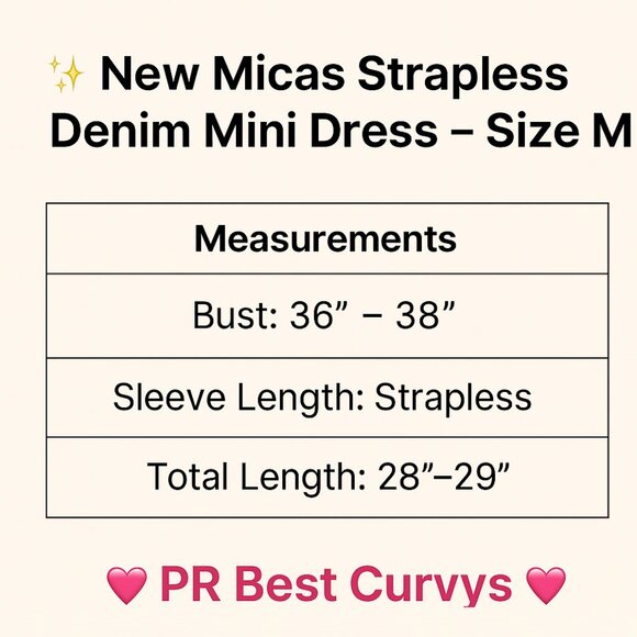 New Micas Strapless Denim Mini Dress with Ruffle Hem - Picture 4 of 4